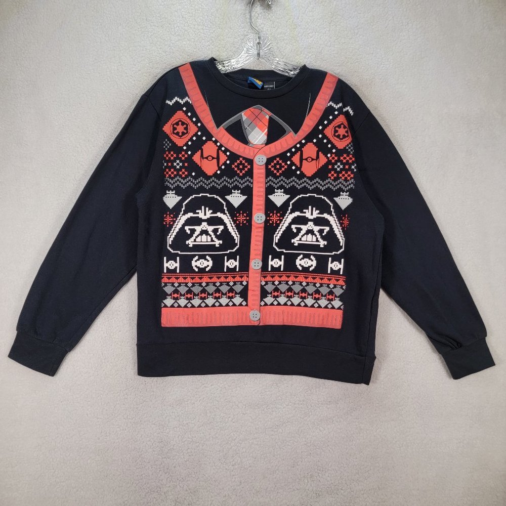 Star Wars Black Darth Vader Ugly Sweater Christmas Holiday Party Pullover